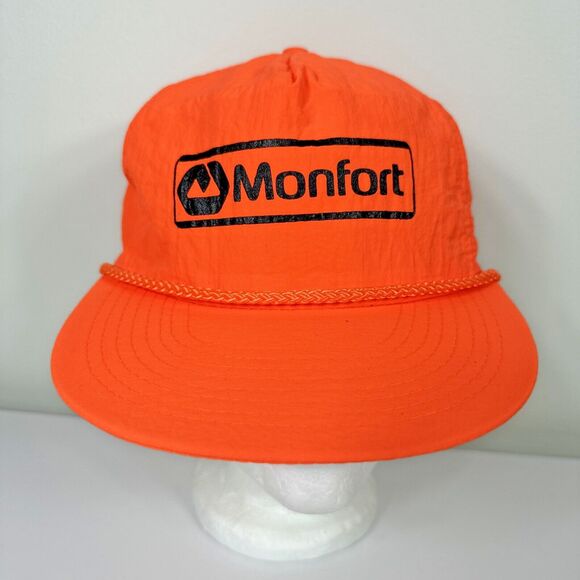 Nissin Other - Vintage Monfort  StrapBack Fluorescent Orange  Hat Cap Nissin